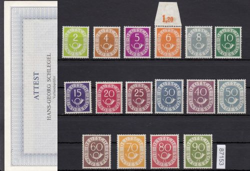 Bund 1951, Mich.-Nr.: 123-138 **  geprüft  Attest