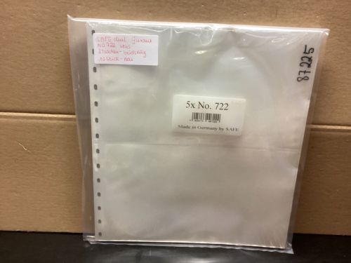 SAFE GARANT Einsteckblätter No 722  10 Stück weiß  2 Taschen neuwertig
