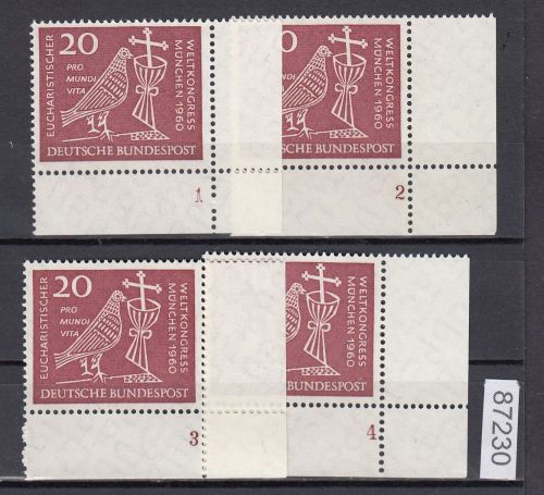 Bund 1960, Mich.-Nr.: 331 ** FN 1-4 Eckrand  FN 1  Zähnung A