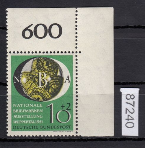 Bund 1951, Mich.-Nr.: 141 ** Eckrand   geprüft