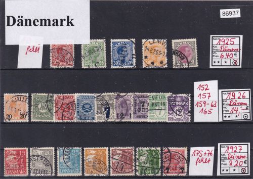 Dänemark 1925-27, Mich.-Nr.:  gestempelt   nicht Komplett