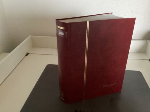 Briefmarkenalbum Einsteckalben Schaubek DIN A4 rot 64 weiße Seiten gebraucht