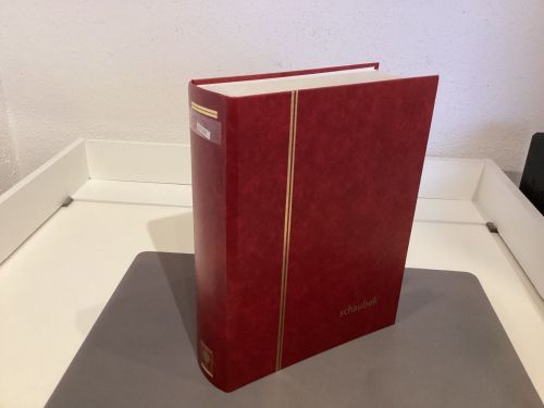 Briefmarkenalbum Einsteckalben Schaubek DIN A4 rot 64 weiße Seiten gebraucht