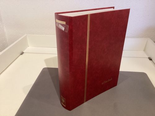 Briefmarkenalbum Einsteckalben Schaubek DIN A4 rot 64 weiße Seiten gebraucht