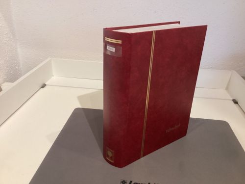 Briefmarkenalbum Einsteckalben Schaubek DIN A4 rot 64 weiße Seiten gebraucht
