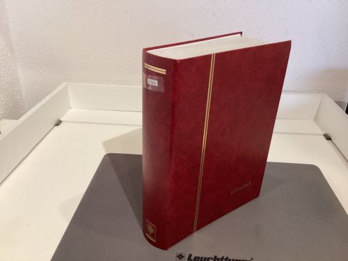 Briefmarkenalbum Einsteckalben Schaubek DIN A4 rot 64 weiße Seiten gebraucht