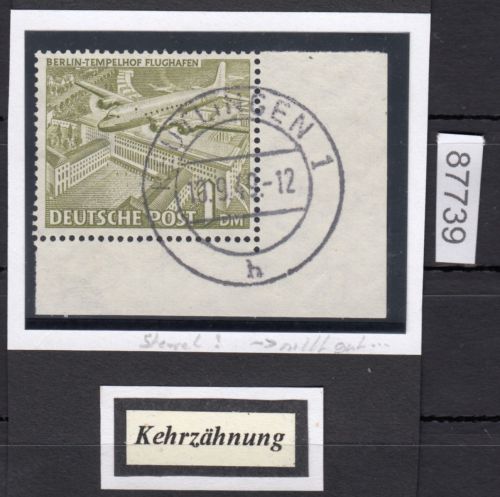 Berlin 1949, Mich.-Nr.: 57 gestempelt Eckrand