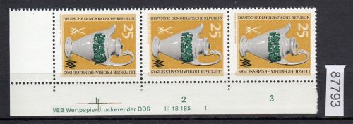 DDR 1985, Mich.-Nr.: 2930  ** DV  FNr. 1   Eckrand  Druckvermerk