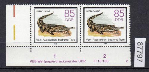 DDR 1985, Mich.-Nr.: 2956  ** DV  FNr. 2   Eckrand  Druckvermerk