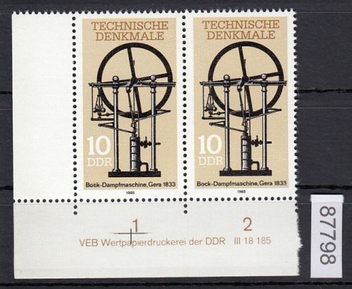 DDR 1985, Mich.-Nr.: 2957  ** DV  FNr.   Eckrand  Druckvermerk