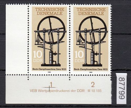 DDR 1985, Mich.-Nr.: 2957  ** DV  FNr.   Eckrand  Druckvermerk