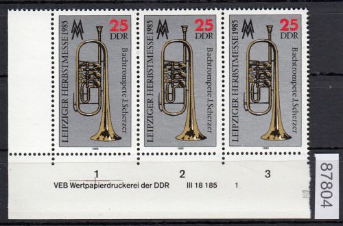 DDR 1985, Mich.-Nr.: 2964  ** DV  FNr. 1   Eckrand  Druckvermerk