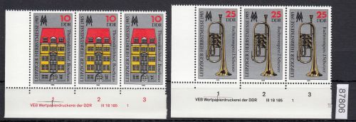 DDR 1985, Mich.-Nr.: 2963+2964  ** DV  FNr. 1   Eckrand  Druckvermerk