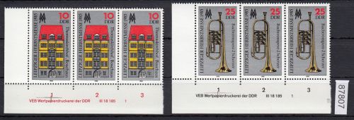 DDR 1985, Mich.-Nr.: 2963+2964  ** DV  FNr. 1   Eckrand  Druckvermerk