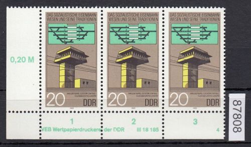 DDR 1985, Mich.-Nr.: 2968  ** DV  FNr. 4   Eckrand  Druckvermerk
