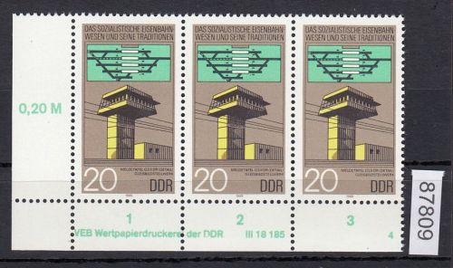 DDR 1985, Mich.-Nr.: 2968  ** DV  FNr. 4   Eckrand  Druckvermerk