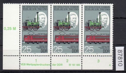 DDR 1985, Mich.-Nr.: 2969  ** DV  FNr. 4   Eckrand  Druckvermerk