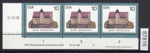 DDR 1985, Mich.-Nr.: 2976  ** DV  FNr. 2   Eckrand  Druckvermerk