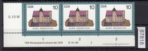 DDR 1985, Mich.-Nr.: 2976  ** DV  FNr. 2   Eckrand  Druckvermerk