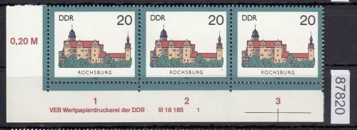 DDR 1985, Mich.-Nr.: 2977  ** DV  FNr. 1   Eckrand  Druckvermerk