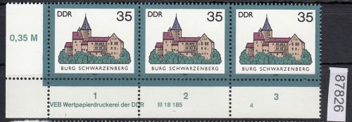 DDR 1985, Mich.-Nr.: 2978  ** DV  FNr. 4   Eckrand  Druckvermerk