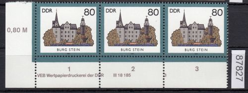 DDR 1985, Mich.-Nr.: 2979  ** DV  FNr. 3   Eckrand  Druckvermerk