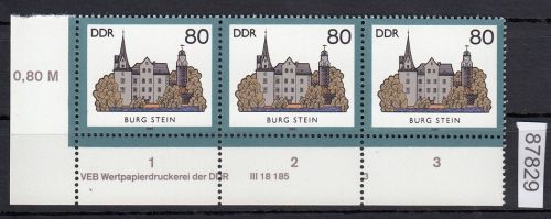 DDR 1985, Mich.-Nr.: 2979  ** DV  FNr. 3   Eckrand  Druckvermerk