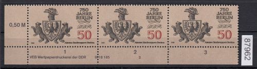 DDR 1986, Mich.-Nr.: 3025  ** DV  FNr. 3   Eckrand  Druckvermerk