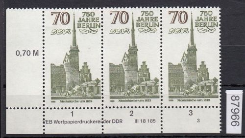 DDR 1986, Mich.-Nr.: 3026  ** DV  FNr. 3   Eckrand  Druckvermerk