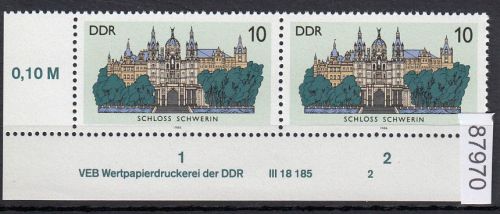 DDR 1986, Mich.-Nr.: 3032  ** DV  FNr. 2   Eckrand  Druckvermerk