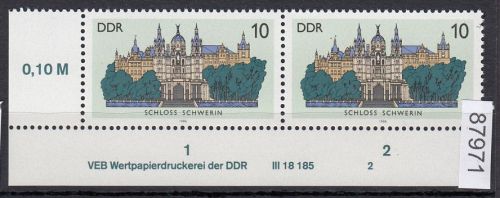 DDR 1986, Mich.-Nr.: 3032  ** DV  FNr. 2   Eckrand  Druckvermerk