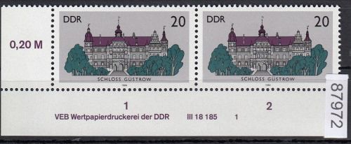 DDR 1986, Mich.-Nr.: 3033  ** DV  FNr. 1   Eckrand  Druckvermerk