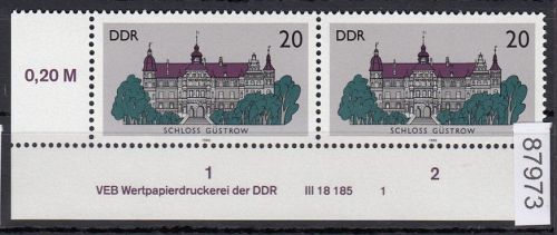 DDR 1986, Mich.-Nr.: 3033  ** DV  FNr. 1   Eckrand  Druckvermerk
