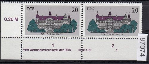 DDR 1986, Mich.-Nr.: 3033  ** DV  FNr. 3   Eckrand  Druckvermerk