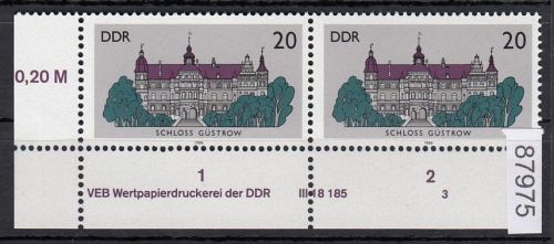 DDR 1986, Mich.-Nr.: 3033  ** DV  FNr. 3   Eckrand  Druckvermerk
