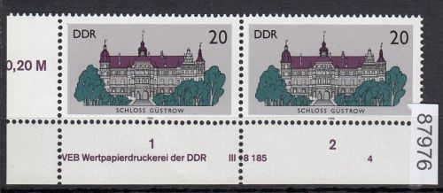 DDR 1986, Mich.-Nr.: 3033  ** DV  FNr. 4   Eckrand  Druckvermerk