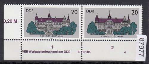 DDR 1986, Mich.-Nr.: 3033  ** DV  FNr. 4   Eckrand  Druckvermerk