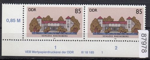 DDR 1986, Mich.-Nr.: 3034  ** DV  FNr. 1   Eckrand  Druckvermerk