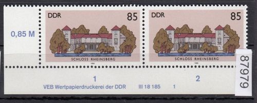 DDR 1986, Mich.-Nr.: 3034  ** DV  FNr. 1   Eckrand  Druckvermerk