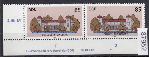 DDR 1986, Mich.-Nr.: 3034  ** DV  FNr. 2   Eckrand  Druckvermerk