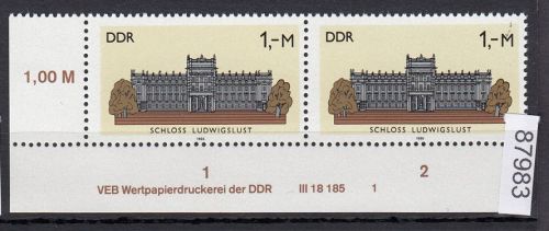 DDR 1986, Mich.-Nr.: 3035  ** DV  FNr. 1   Eckrand  Druckvermerk
