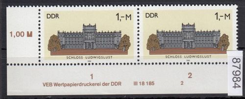 DDR 1986, Mich.-Nr.: 3035  ** DV  FNr. 2   Eckrand  Druckvermerk