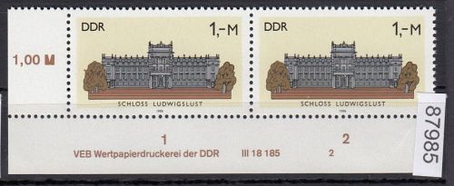 DDR 1986, Mich.-Nr.: 3035  ** DV  FNr. 2   Eckrand  Druckvermerk