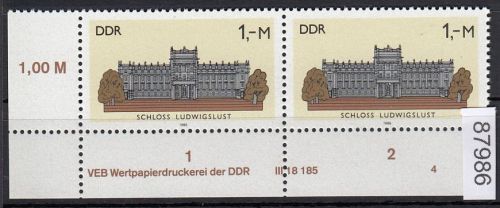 DDR 1986, Mich.-Nr.: 3035  ** DV  FNr. 4   Eckrand  Druckvermerk