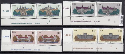 DDR 1986, Mich.-Nr.: 3032-3035  ** DV  FNr.    Eckrand  Druckvermerk