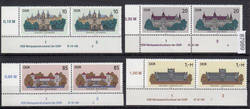 DDR 1986, Mich.-Nr.: 3032-3035  ** DV  FNr.    Eckrand  Druckvermerk