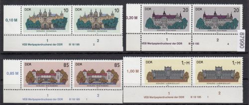 DDR 1986, Mich.-Nr.: 3032-3035  ** DV  FNr.    Eckrand  Druckvermerk