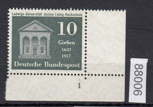 Bund 1957, Mich.-Nr.: 258 ** FN 1 Eckrand   Formnummer
