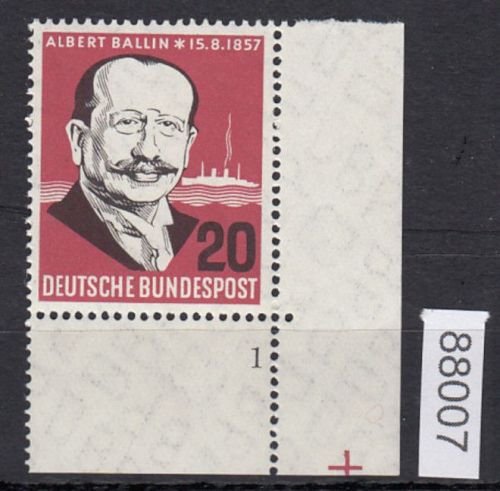 Bund 1957, Mich.-Nr.: 266 v ** FN 1 Eckrand   Formnummer