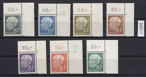 Bund 1957, Mich.-Nr.: 259-265 ** Eckrand   lesen
